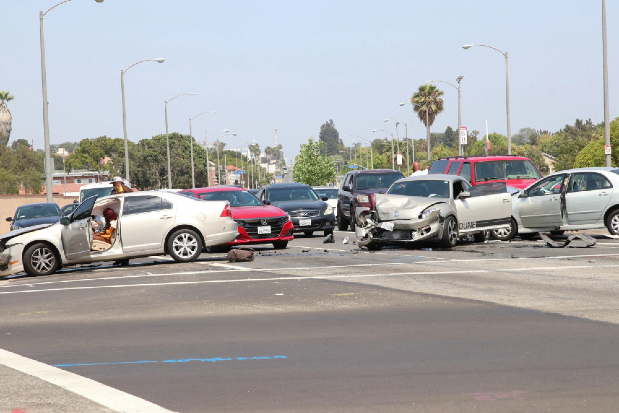 Several vehicles involved in the same accident