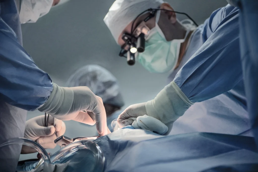 Physicians working in an operating room