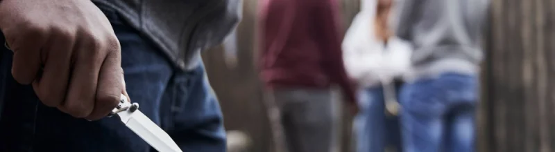 A person brandishing a knife